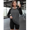 imageATHMILE Women Oversized Long Sleeve Shirt 2025 Fall Winter Casual Basics Top Loose Fit Tee Fashion Cute ClothesGrey Black