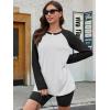 imageATHMILE Women Oversized Long Sleeve Shirt 2025 Fall Winter Casual Basics Top Loose Fit Tee Fashion Cute ClothesWhite Black