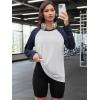 imageATHMILE Women Oversized Long Sleeve Shirt 2025 Fall Winter Casual Basics Top Loose Fit Tee Fashion Cute ClothesWhite Navy