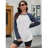 imageATHMILE Women Oversized Long Sleeve Shirt 2025 Fall Winter Casual Basics Top Loose Fit Tee Fashion Cute ClothesWhite Navy