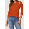 imageATHMILE Womens 34 Sleeve TShirts Summer Tops Fall Fashion Blouses Beach Vacation Clothes Spring Tunic 2025 TrendyOrange