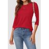 imageATHMILE Womens 34 Sleeve TShirts Summer Tops Fall Fashion Blouses Beach Vacation Clothes Spring Tunic 2025 TrendyRed