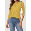 imageATHMILE Womens 34 Sleeve TShirts Summer Tops Fall Fashion Blouses Beach Vacation Clothes Spring Tunic 2025 TrendyYellow
