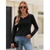 imageATHMILE Womens Long Sleeve Shirts Business Casual Blouse Dressy Fall Spring Basic Outfits Trendy Loose Fit Tunic TopsBlack
