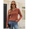 imageATHMILE Womens Long Sleeve Shirts Business Casual Blouse Dressy Fall Spring Basic Outfits Trendy Loose Fit Tunic TopsMaple