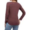 imageATHMILE Womens Long Sleeve Shirts Business Casual Blouse Dressy Fall Spring Basic Outfits Trendy Loose Fit Tunic TopsWine Red