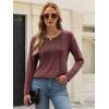 imageATHMILE Womens Long Sleeve Shirts Business Casual Blouse Dressy Fall Spring Basic Outfits Trendy Loose Fit Tunic TopsWine Red
