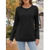 imageATHMILE Womens Long Sleeve Shirts Casual Loose Fit Tops Fall Fashion Outfits Dressy Basic Trendy Blouses ClothesBlack
