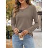 imageATHMILE Womens Long Sleeve Shirts Casual Loose Fit Tops Fall Fashion Outfits Dressy Basic Trendy Blouses ClothesCoffee Grey