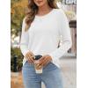 imageATHMILE Womens Long Sleeve Shirts Casual Loose Fit Tops Fall Fashion Outfits Dressy Basic Trendy Blouses ClothesWhite