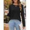 imageATHMILE Womens Long Sleeve Shirts Pleated Business Casual Basic Tunic Tops Fall Tees ClothesBlack