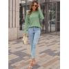 imageATHMILE Womens Long Sleeve Shirts Pleated Business Casual Basic Tunic Tops Fall Tees ClothesLight Green