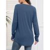 imageATHMILE Womens Tunic Tops to Wear with Leggings Fall Long Sleeve Thumb Hole Shirts Crew Neck Curved Hem Fashion Clothes 2025Blue