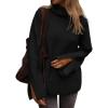 imageATHMILE Fall Fashion Sweaters for Women Turtleneck Long Sleeve Casual Loose Knit Pullover Tops Winter Clothes 2025Black