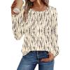 imageATHMILE Long Sleeve Shirts for Women Fall Fashion Tops 2025 Dressy Casual Blouses Trendy Pleated Tunic OutfitsBeige Black