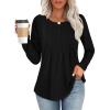 imageATHMILE Womens Long Sleeve Shirts Business Casual Blouse Dressy Fall Spring Basic Outfits Trendy Loose Fit Tunic TopsBlack