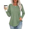imageATHMILE Womens Long Sleeve Shirts Business Casual Blouse Dressy Fall Spring Basic Outfits Trendy Loose Fit Tunic TopsLight Green