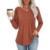 imageATHMILE Womens Long Sleeve Shirts Business Casual Blouse Dressy Fall Spring Basic Outfits Trendy Loose Fit Tunic TopsMaple