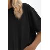 imageATHMILE Womens Oversized T Shirts Loose Fit Crewneck Short Sleeve Tops Summer Casual Blouse 2023 Y2K Basic Tee Black