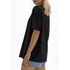 imageATHMILE Womens Oversized T Shirts Loose Fit Crewneck Short Sleeve Tops Summer Casual Blouse 2023 Y2K Basic Tee Black