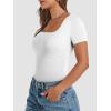 imageATHMILE Womens Short Sleeve Shirts Crop Tops Basic Double Modal Layering Tight Slim Fit Y2K T Shirts Clothes 2024White