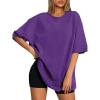 imageATHMILE Womens Oversized T Shirts Loose Fit Crewneck Short Sleeve Tops Summer Casual Blouse 2025 Y2K Basic Tee BeachPurple