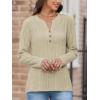 imageATHMILE Sweaters for Women Fashion Fall Outfits Long Sleeve Tops Pullover V Neck Casual Loose SweatshirtApricot