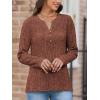 imageATHMILE Sweaters for Women Fashion Fall Outfits Long Sleeve Tops Pullover V Neck Casual Loose SweatshirtCaramel