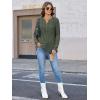 imageATHMILE Sweaters for Women Fashion Fall Outfits Long Sleeve Tops Pullover V Neck Casual Loose SweatshirtGreen