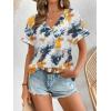 imageATHMILE V Neck T Shirts for Women Summer Tops Soft Casual Short Sleeve Cute Basic Trendy Outfits 2025Multiteal