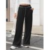 imageATHMILE Women Sweatpants Track Wide Leg Drawstring Soft Jogging Straight Pajama Sweats Lounge Teen Girl Athletic Pants 2025Black