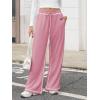 imageATHMILE Women Sweatpants Track Wide Leg Drawstring Soft Jogging Straight Pajama Sweats Lounge Teen Girl Athletic Pants 2025Pink