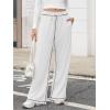 imageATHMILE Women Sweatpants Track Wide Leg Drawstring Soft Jogging Straight Pajama Sweats Lounge Teen Girl Athletic Pants 2025White