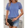 imageATHMILE Womens Blouses Business Date Outfits Spring Summer Fall Work Tops Fashion Lace Short Sleeve Casual Shirts 2025Lightblue