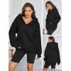 imageATHMILE Womens Oversized Hoodies V Neck Sweatshirts Y2K Clothes Long Sleeve Pullover Fall Winter Fashion Henley Outfits 2025Black