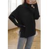 imageATHMILE Womens Oversized Turtleneck Sweaters Fall Fashion Outfits Batwing Sleeve Ribbed Tunic Winter Clothes 2025Black
