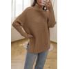 imageATHMILE Womens Oversized Turtleneck Sweaters Fall Fashion Outfits Batwing Sleeve Ribbed Tunic Winter Clothes 2025Dark Apricot