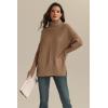 imageATHMILE Womens Oversized Turtleneck Sweaters Fall Fashion Outfits Batwing Sleeve Ribbed Tunic Winter Clothes 2025Dark Apricot