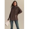 imageATHMILE Womens Oversized Turtleneck Sweaters Fall Fashion Outfits Batwing Sleeve Ribbed Tunic Winter Clothes 2025Nutmeg
