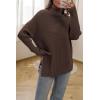 imageATHMILE Womens Oversized Turtleneck Sweaters Fall Fashion Outfits Batwing Sleeve Ribbed Tunic Winter Clothes 2025Nutmeg