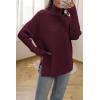 imageATHMILE Womens Oversized Turtleneck Sweaters Fall Fashion Outfits Batwing Sleeve Ribbed Tunic Winter Clothes 2025Wine Red