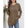 imageATHMILE Womens Tunic Tops Long Sleeve Thumb Hole Shirts Fall Sweater Crew Neck Winter Fashion Clothes 2025Coffee
