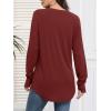 imageATHMILE Womens Tunic Tops Long Sleeve Thumb Hole Shirts Fall Sweater Crew Neck Winter Fashion Clothes 2025Wine Red