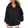 imageATHMILE Womens Oversized Hoodies V Neck Sweatshirts Y2K Clothes Long Sleeve Pullover Fall Winter Fashion Henley Outfits 2025Black