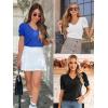 imageATHMILE Womens Blouse Dressy Casual V Neck Puff Short Sleeve Tshirts Boho Fashion Summer Spring Tunic Top ClothesGrey Purple