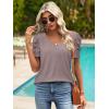 imageATHMILE Womens Blouse Dressy Casual V Neck Puff Short Sleeve Tshirts Boho Fashion Summer Spring Tunic Top ClothesGrey Purple