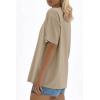 imageATHMILE Womens Oversized T Shirts Loose Fit Crewneck Short Sleeve Tops Summer Casual Blouse Y2K Basic Tee 2023Khaki
