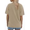 imageATHMILE Womens Oversized T Shirts Loose Fit Crewneck Short Sleeve Tops Summer Casual Blouse Y2K Basic Tee 2023Khaki