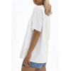 imageATHMILE Womens Oversized T Shirts Loose Fit Crewneck Short Sleeve Tops Summer Casual Blouse Y2K Basic Tee 2023White