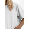 imageATHMILE Womens Oversized T Shirts Loose Fit Crewneck Short Sleeve Tops Summer Casual Blouse Y2K Basic Tee 2023White